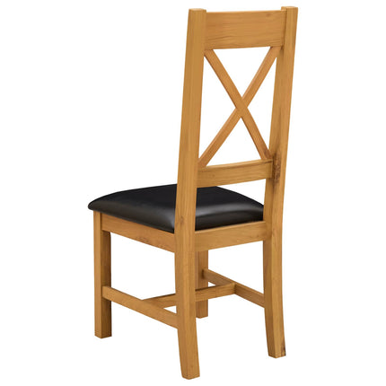 Matstol 2 pcs Massivt Ekträ Svart 45 x 54 x 105 cm