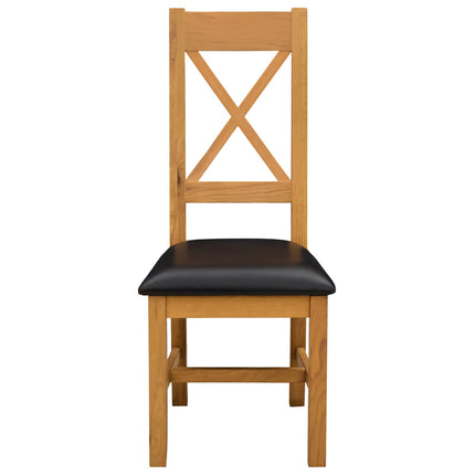 Matstol 2 pcs Massivt Ekträ Svart 45 x 54 x 105 cm