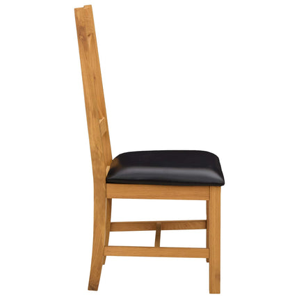 Matstol 2 pcs Massivt Ekträ Svart 45 x 54 x 105 cm