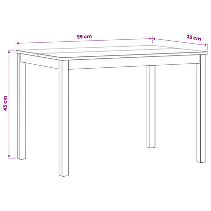 Matbord 110 x 75 x 75 cm Massivt Ekträ Naturlig Rektangulär