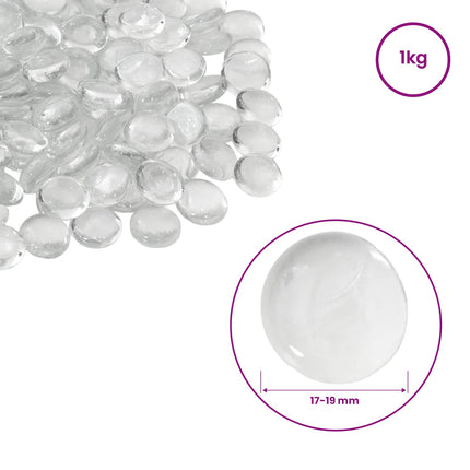 Glasnugget 17-19 mm Transparent Glas