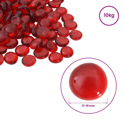 Glasnugget 17-19 mm Skarlakansröd Glas