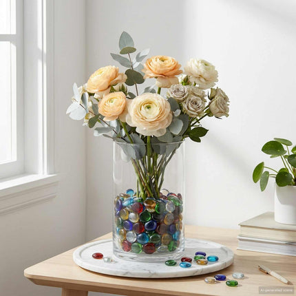 Glasnugget 17-19 mm Flerfärgsdesign Glas