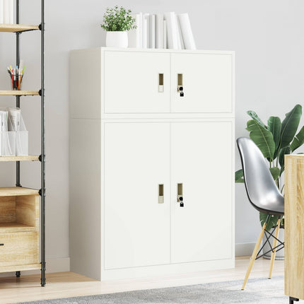 Förvaringsskåp 2 st Vit 90 x 40 x 130 cm Stål Låsbar