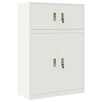 Förvaringsskåp 2 st Vit 90 x 40 x 130 cm Stål Låsbar