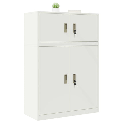 Förvaringsskåp 2 st Vit 90 x 40 x 130 cm Stål Låsbar