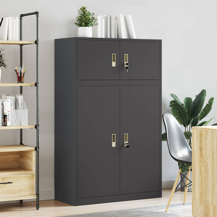 Förvaringsskåp 2 st Svart 90 x 40 x 145 cm Stål Låsbar