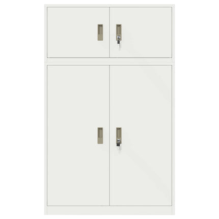 Förvaringsskåp 2 st Vit 90 x 40 x 145 cm Stål Låsbar