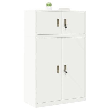 Förvaringsskåp 2 st Vit 90 x 40 x 145 cm Stål Låsbar