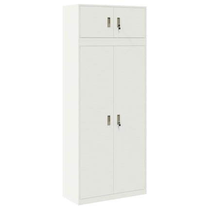 Förvaringsskåp 2 st Vit 90 x 40 x 220 cm Stål Låsbar