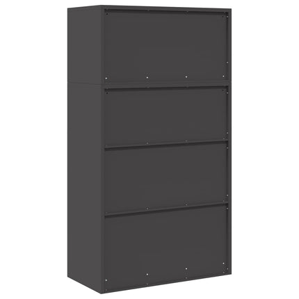 Förvaringsskåp 2 st Svart 80 x 40 x 145 cm Stål Låsbar