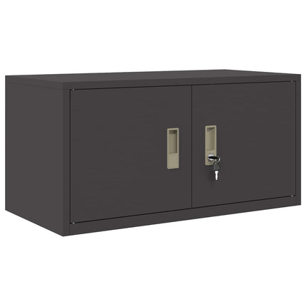 Förvaringsskåp 2 st Svart 80 x 40 x 180 cm Stål Låsbar