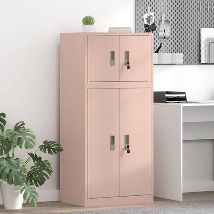 Förvaringsskåp 2 st Rosa 60 x 40 x 130 cm Stål Låsbar