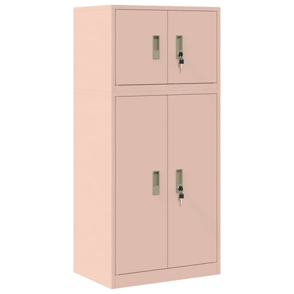 Förvaringsskåp 2 st Rosa 60 x 40 x 130 cm Stål Låsbar
