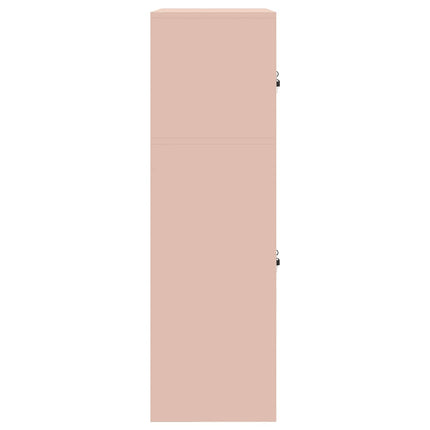Förvaringsskåp 2 st Rosa 60 x 40 x 130 cm Stål Låsbar