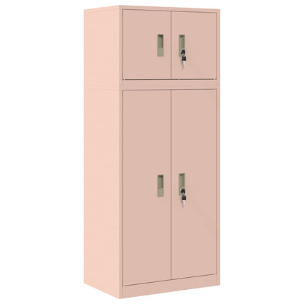 Förvaringsskåp 2 st Rosa 60 x 40 x 145 cm Stål Låsbar