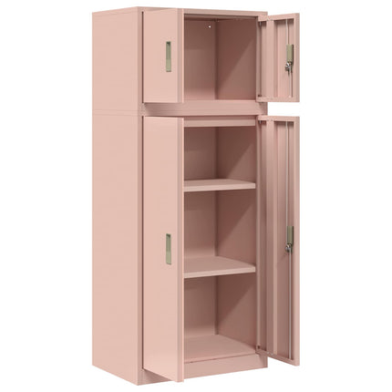 Förvaringsskåp 2 st Rosa 60 x 40 x 145 cm Stål Låsbar