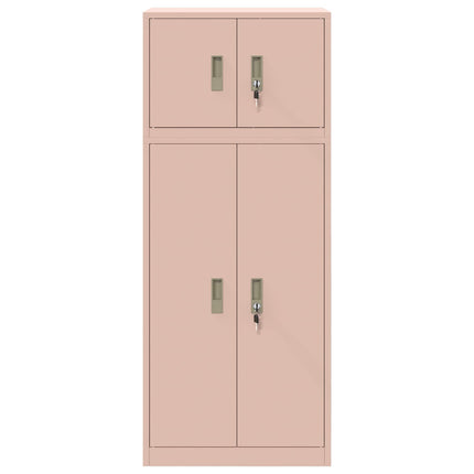 Förvaringsskåp 2 st Rosa 60 x 40 x 145 cm Stål Låsbar