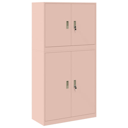 Förvaringsskåp 2 st Rosa 90 x 40 x 175 cm Stål Låsbar