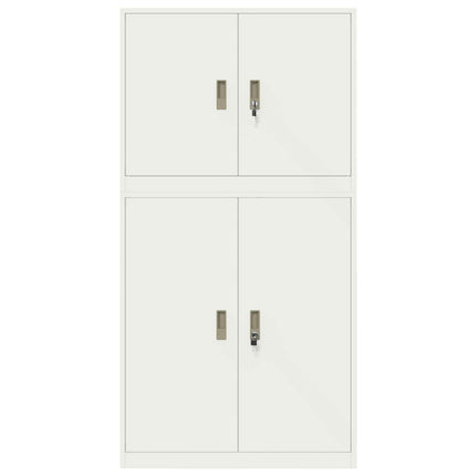 Förvaringsskåp 2 st Vit 90 x 40 x 175 cm Stål Låsbar