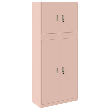 Förvaringsskåp 2 st Rosa 90 x 40 x 210 cm Stål Låsbar