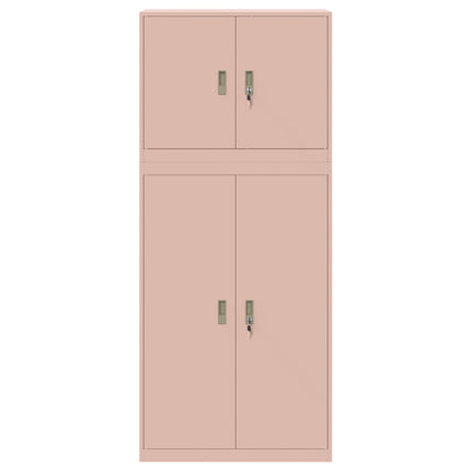 Förvaringsskåp 2 st Rosa 90 x 40 x 210 cm Stål Låsbar