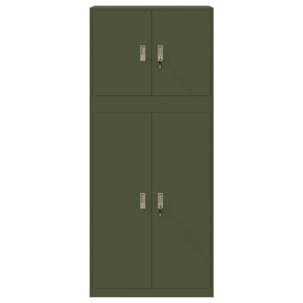Förvaringsskåp 2 st Olivgrön 90 x 40 x 210 cm Stål Låsbar