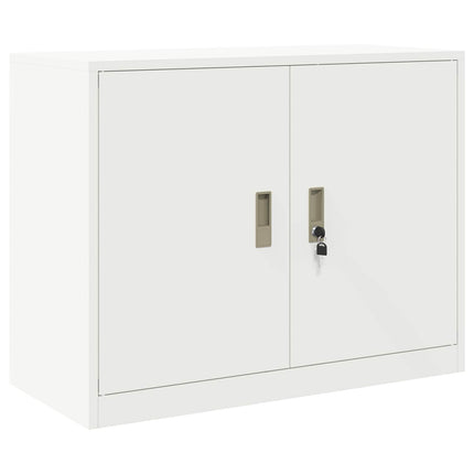 Förvaringsskåp 2 st Vit 90 x 40 x 210 cm Stål Låsbar