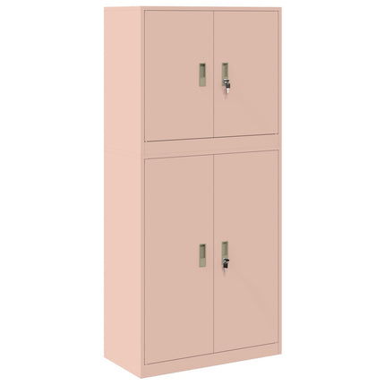 Förvaringsskåp 2 st Rosa 80 x 40 x 175 cm Stål Låsbar