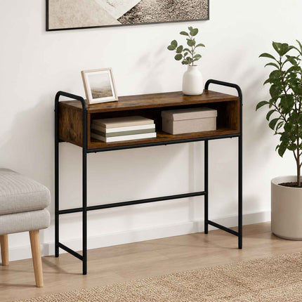 Konsolbord Rökt ek 90 x 33 x 80,5 cm Konstruerat trä
