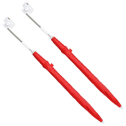Paraply med klämma 2 pcs Eldtegelröd Ø 105 x 86 cm