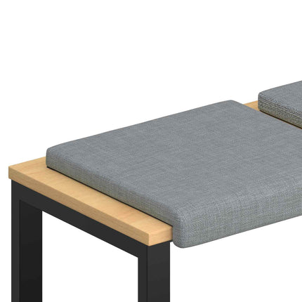 Bänk kudde 2 st Tyg Ljusgrå Djup 35 cm