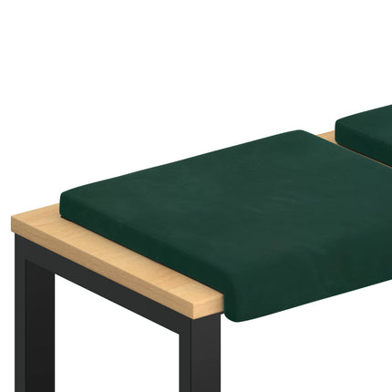 Bänk kudde 2 st Sammet Mörkgrön Djup 35 cm
