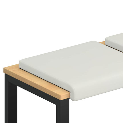 Bänk kudde 2 st Konstläder Vit Djup 35 cm