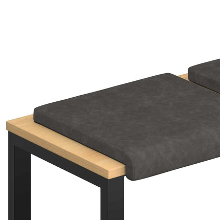 Bänk kudde 2 st Konstläder Svart Djup 35 cm