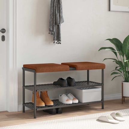 Bänk kudde 2 st Konstläder Brun Djup 35 cm