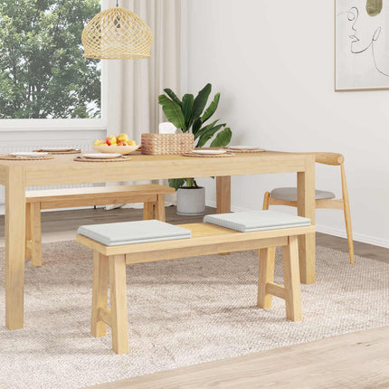 Bänk kudde 2 st Plush kordfløyel Gräddvit Djup 35 cm