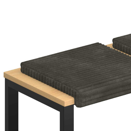 Bänk kudde 2 st Plush kordfløyel Antracit Djup 35 cm