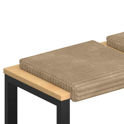 Bänk kudde 2 st Plush kordfløyel Taupe Djup 35 cm