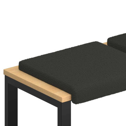 Bänk kudde 2 st Sherpa tyg Mörkgrå Djup 35 cm