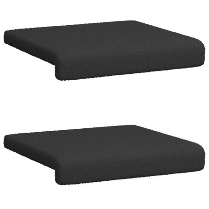 Bänk kudde 2 st Sherpa tyg Svart Djup 35 cm