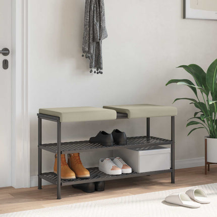 Bänk kudde 2 st Texturerad Sammet Sand Djup 35 cm