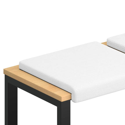 Bänk kudde 4 st Tyg Vit Djup 35 cm