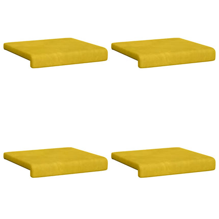 Bänk kudde 4 st Sammet Gul Djup 35 cm