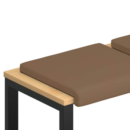 Bänk kudde 4 st Konstläder Cappuccino Djup 35 cm