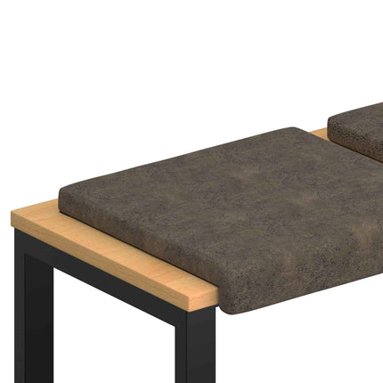 Bänk kudde 4 st Faux mockatyg Mörkgrå Djup 35 cm