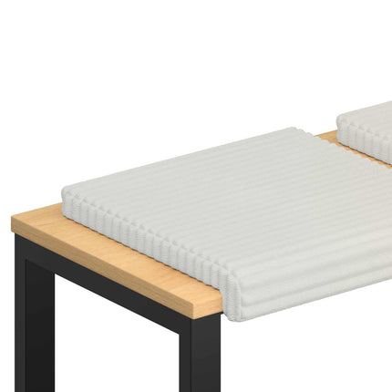 Bänk kudde 4 st Plush kordfløyel Gräddvit Djup 35 cm