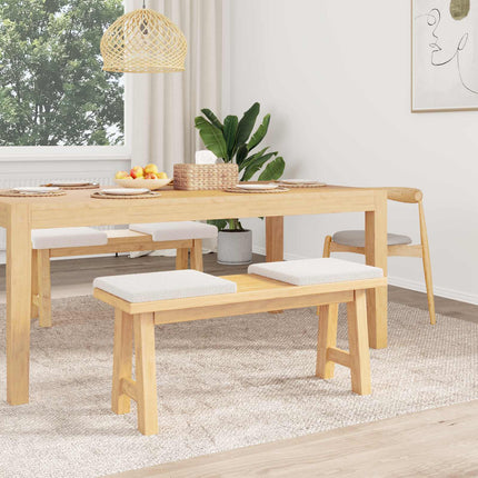 Bänk kudde 4 st Sherpa tyg Gräddvit Djup 35 cm
