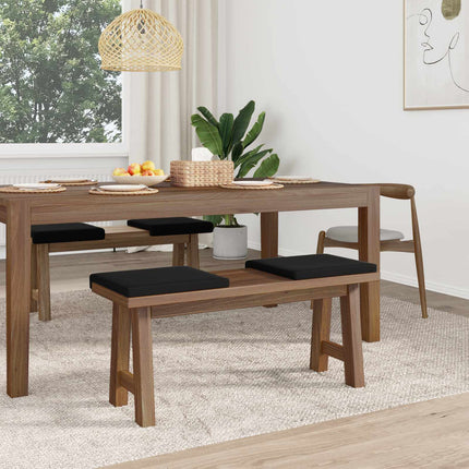 Bänk kudde 4 st Texturerad Sammet Svart Djup 35 cm