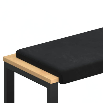 Bänk kudde Sammet (V) Svart Djup 35 cm